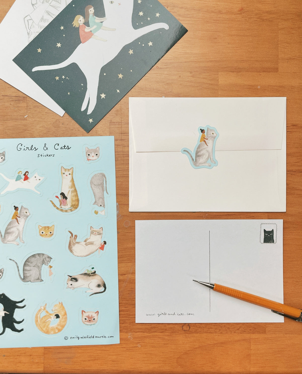Girls & Cats Sticker Set