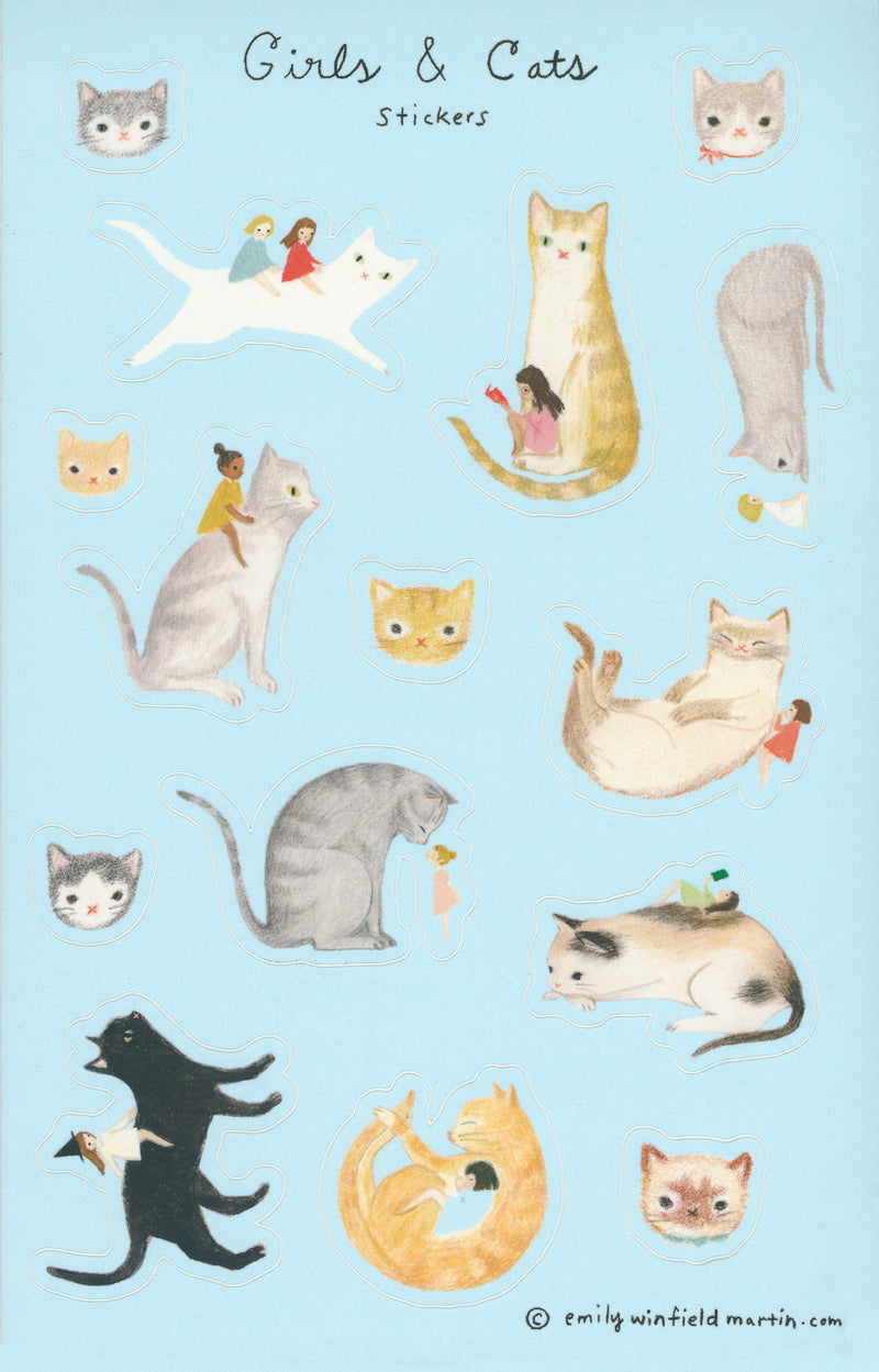 Girls & Cats Sticker Set